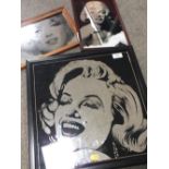 FOUR FRAMED MARILYN MONROE RELATED MIRRORS, TOGETHER WITH AN UNFRAMED EXAMPLE (5)