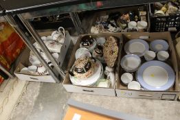 THREE TRAYS OF ASSORTED CHINA AND CERAMICS TO INCLUDE PARAGON, SALISBURY CROWN CHINA, DOULTON