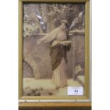 THREE VINTAGE CRYSTOLEUM STYLE PICTURES OF LADIES TO INCLUDE A GILT FRAMED EXAMPLE