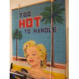 A LARGE TOO HOT TO HANDLE MARILYN MONROE ROLLER BLIND W- 90CM