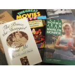 A BOX OF MARILYN MONROE RELATED HARD BACK BOOKS TO INCLUDE THE MARILYN SCANDAL, THE IMMORTALS ETC.