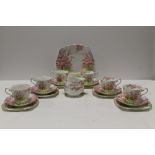 A TRAY OF ROYAL ALBERT BLOSSOM TIME CHINA TO INCLUDE TRIOS