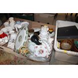 THREE BOXES OF ASSORTED CHINA AND CERAMICS ETC. TO INCLUDE ROYAL GRAFTON, WEDGWOOD ETC.