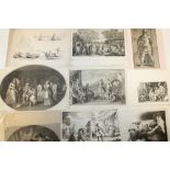 A FOLDER OF UNFRAMED ANTIQUE AND VINTAGE ENGRAVINGS ETC. TO INCLUDE FIGURE STUDIES, RELIGIOUS SCENES