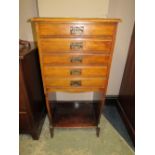 AN EDWARDIAN CABINET WITH ART NOUVEAU HANDLES H-102 W-49 CM