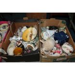 TWO TRAYS OF ASSORTED CERAMICS TO INCLUDE ROYAL DOULTON, WEDGWOOD ETC.