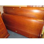 A MODERN FRENCH STYLE CHERRY SLEIGH BED FRAME, W 160 CM