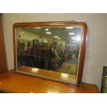 AN ANTIQUE OVERMANTEL MIRROR H-82.5 CM W-113 CM