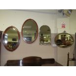 FOUR VINTAGE WALL MIRRORS TO INCLUDE AN ART DECO EXAMPLE (4)