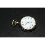 A VINTAGE HALLMARKED SILVER WALTHAM FOB WATCH