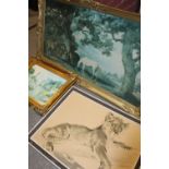 A COLLECTION OF PRINTS TO INCLUDE GILT FRAMED EXAMPLES