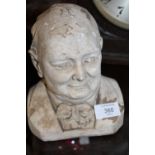 A VINTAGE CHALK BUST OF A GENTLEMAN MARKED P PUBIOTTO TO REVERSE H- 18CM