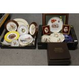 TWO TRAYS OF COLLECTORS PLATES TO INCLUDE ROYAL WORCESTER 'THE KING ARTHUR PLATES' PALISSY BIRD