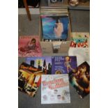 A BOX OF LP RECORDS TO INCLUDE DARTS, CRYSTAL GAYLE ETC.