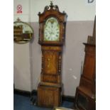 A 19TH CENTURY EIGHT DAY GRANDFATHER CLOCK BY G. SLATER OF BURSLEM WITH ROLLING MECHANISM,