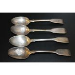 TWO PAIRS OF ANTIQUE HALLMARKED SILVER TEASPOONS APPROX WEIGHT - 88G