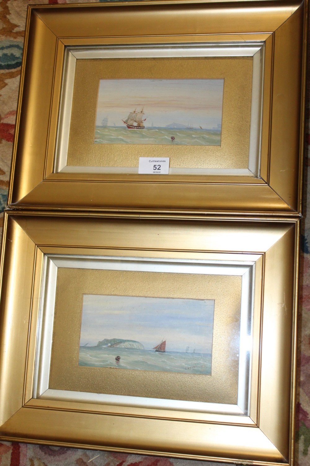 A PAIR OF FRAMED AND GLAZED OIL PAINTINGS SIGNED G.H DUDD 1882 9CM X 16CM - Image 4 of 4