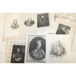 A FOLDER OF UNFRAMED ANTIQUE AND VINTAGE ENGRAVED PORTRAIT STUDIES ETC.