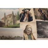A LARGE QUANTITY OF UNFRAMED ANTIQUE ENGRAVINGS AND PRINTS ETC. TO INCLUDE BIBLICAL SCENES, FULL