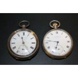 TWO VINTAGE SILVER CASED POCKET WATCHES MARKED H E PECK OF LONDON AND W CORKK OF WOLVERHAMPTON