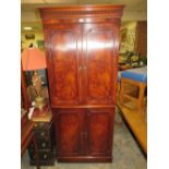 A REPRODUCTION MAHOGANY FLOOR STANDING DRINKS CABINET - H 187 CM, W 80 CM