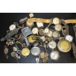 A QUANTITY OF VINTAGE WRISTWATCHES, POCKET WATCH ETC.