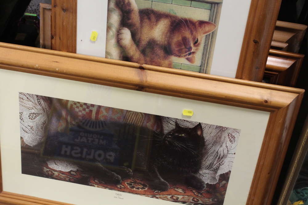 TWO GILT FRAMED WALL MIRRORS, TOGETHER WITH TWO SHEILA TILMOUTH CAT PRINTS AND THREE TEDDY BEAR - Image 2 of 4