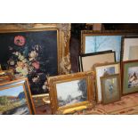 A QUANTITY OF FRAMED WATERCOLOURS AND PRINTS ETC. TO INCLUDE A FRANCIS WELLS ARTISTS PROOF PRINT,