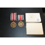 TWO 'FOR FAITHFUL SERVICE IN THE SPECIAL CONSTABULARY ' MEDALS AWARDED TO AUBREY R COOPER AND ALBERT
