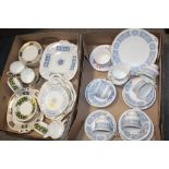 TWO TRAYS OF ASSORTED CHINA TO INCLUDE COALPORT, GROSVENOR ETC.