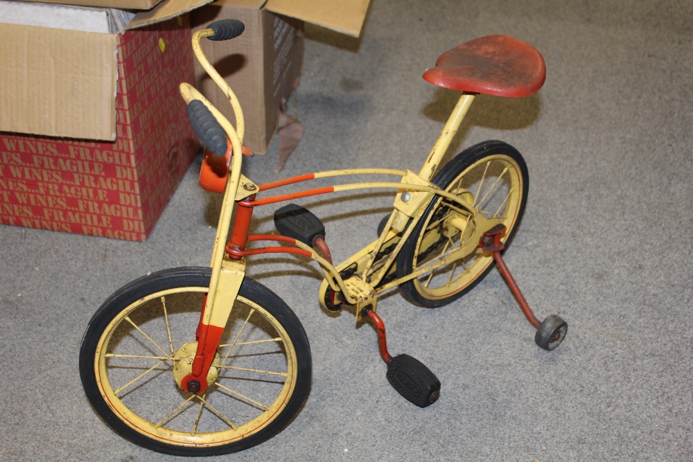 A CHILDS VINTAGE METAL MOBO TOT-CYCLE