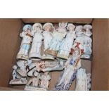 TWO BOXES OF ASSORTED CERAMIC AND RESIN FIGURES ETC.