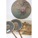 TWO ANTIQUE PAINTINGS ON TIN - ONE SIGNED GEO TURNER, TOGETHER WITH A PAIR OF HAND COLOURED SCOTTISH