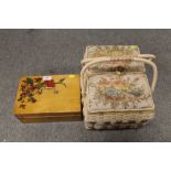 TWO SEWING BOXES AND CONTENTS