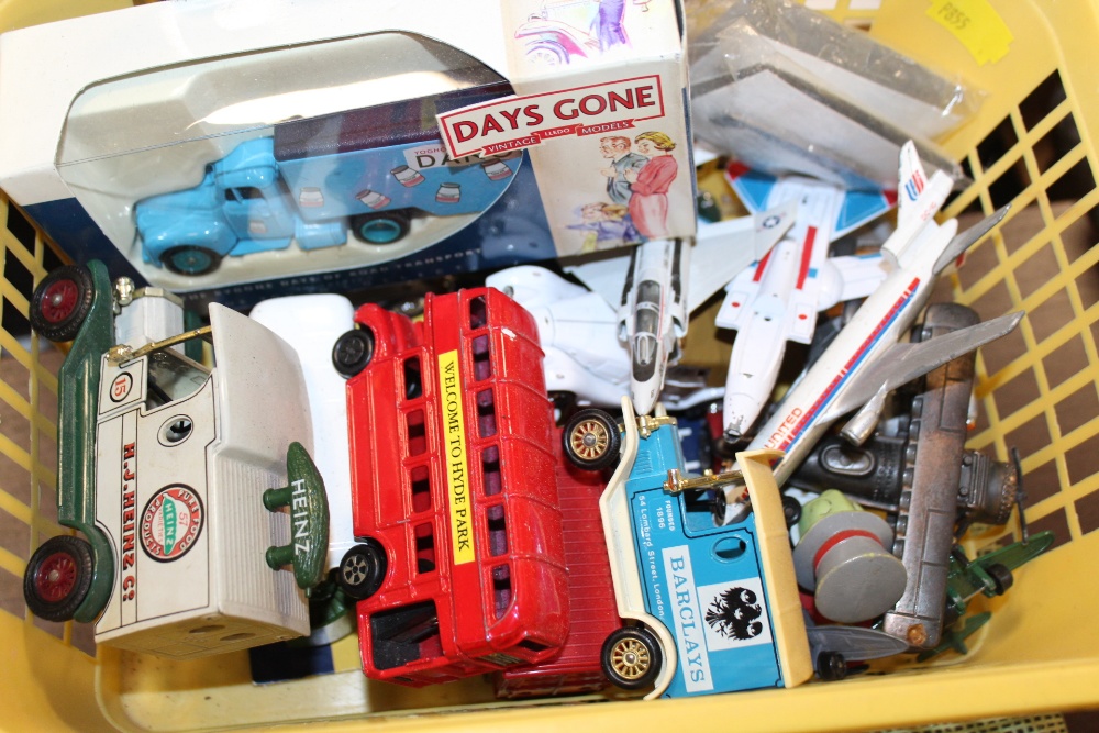 THREE BOXES OF DIE CAST AND TIN PLATE MODEL CARS TO INCLUDE CORGI, ERTL ETC - Image 2 of 3