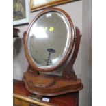 A VICTORIAN DRESSING MIRROR AND A SMALL STOOL (2)