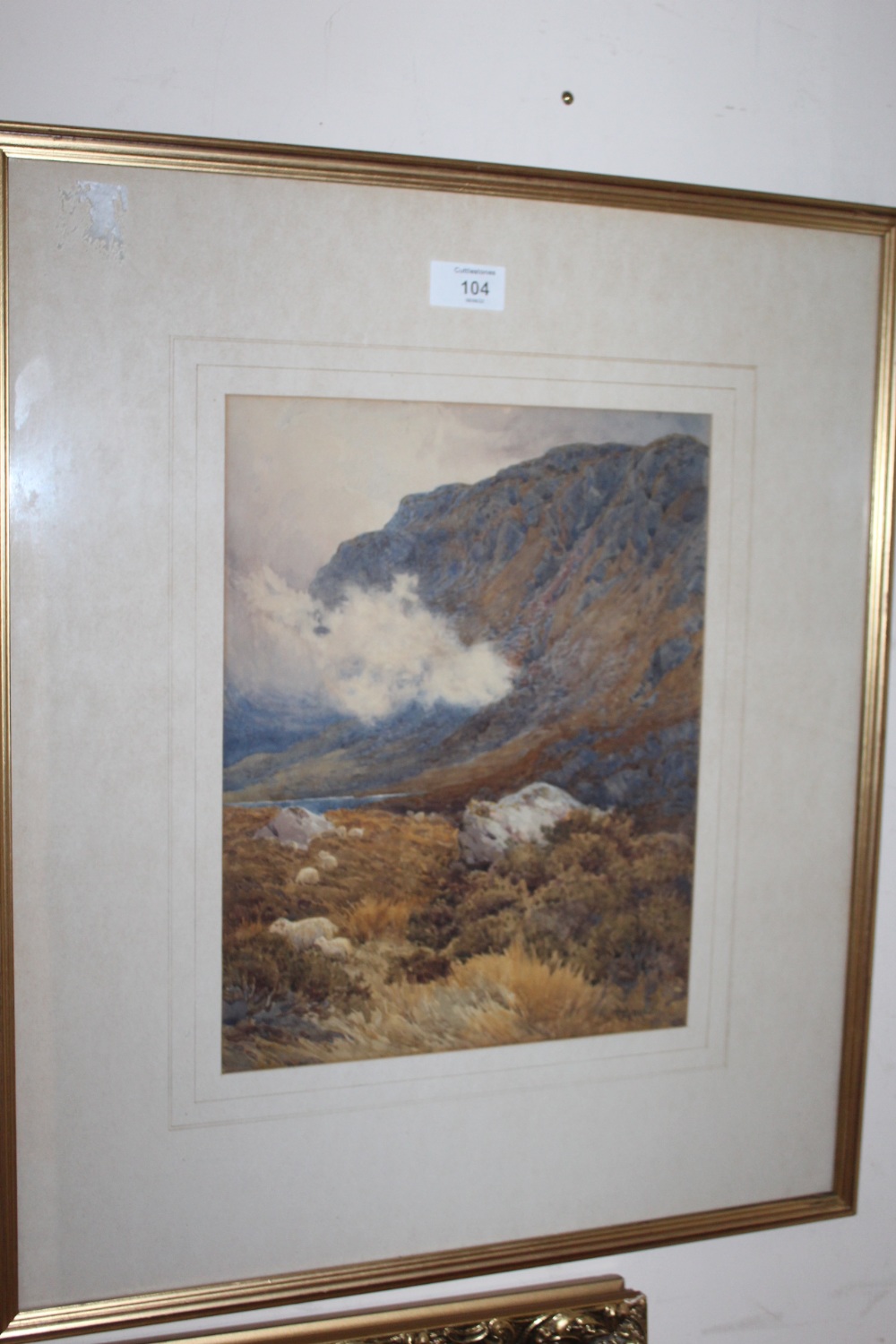 WILLIAM ARTINGSTALL (XIX / XX). A highland scene with sheep grazing. Signed lower right, - Image 2 of 3