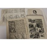 A LARGE QUANTITY OF UNFRAMED ANTIQUE ENGRAVINGS AND PRINTS ETC. TO INCLUDE PORTRAIT STUDIES, SAIL