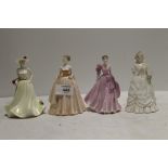 FOUR SMALL COALPORT LADY FIGURINES TO INCLUDE SPECIAL DAY