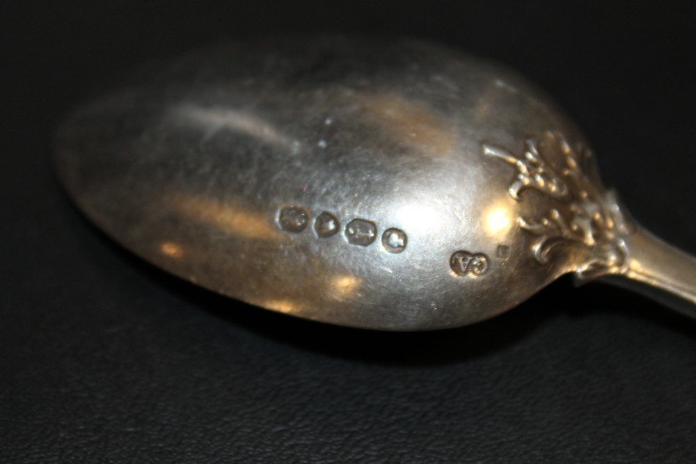 A COLLECTION OF ASSORTED HALLMARKED SILVER SPOONS TO INCLUDE A VICTORIAN SILVER TABLE SPOON, - Image 2 of 6