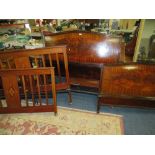 TWO PAIRS OF ANTIQUE MAHOGANY BED HEADS