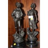 A PAIR OF SPELTER STYLE FIGURES H-39CM