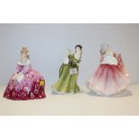 THREE ROYAL DOULTON LADY FIGURES COMPRISING OF VICTORIA HN 2471, SIMONE HN2378 AND ELAINE HN3307