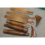 A QUANTITY OF VINTAGE MAHOGANY BOOT INSERTS