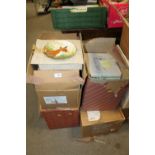 FOUR BOXES OF BOXED COLLECTORS PLATES TO INCLUDE WEDGWOOD AND ROYAL DOULTON EXAMPLES