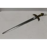 A REPRODUCTION DISPLAY SWORD WITH BRASS HANDLE L - 78CM