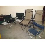 A SELECTION OF 5 FOLDING CHAIRS