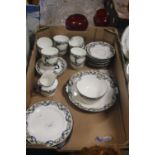 A TRAY OF ROYAL DOULTON TEA AND DINNERWARE (TRAYS NOT INCLUDED)