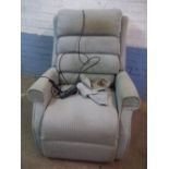 A FABRIC ELECTRIC RISE RECLINE CHAIR