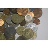 A QUANTITY OF ASSORTED COINS AND 2 BANK NOTES